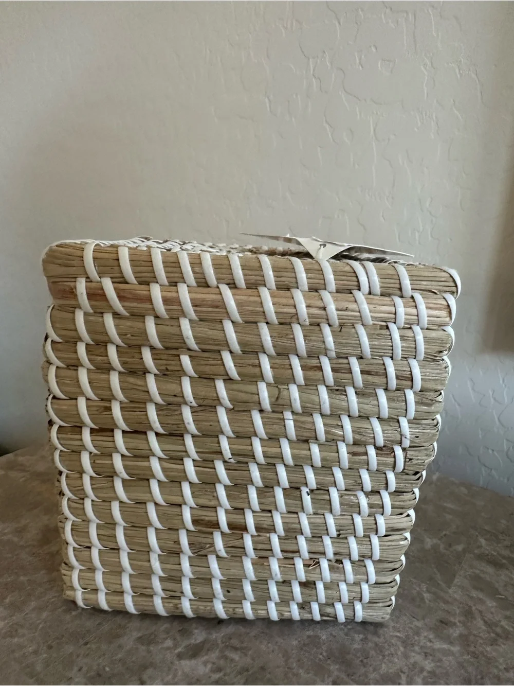 Southern Living Natural and White Woven Bath Accessory Set